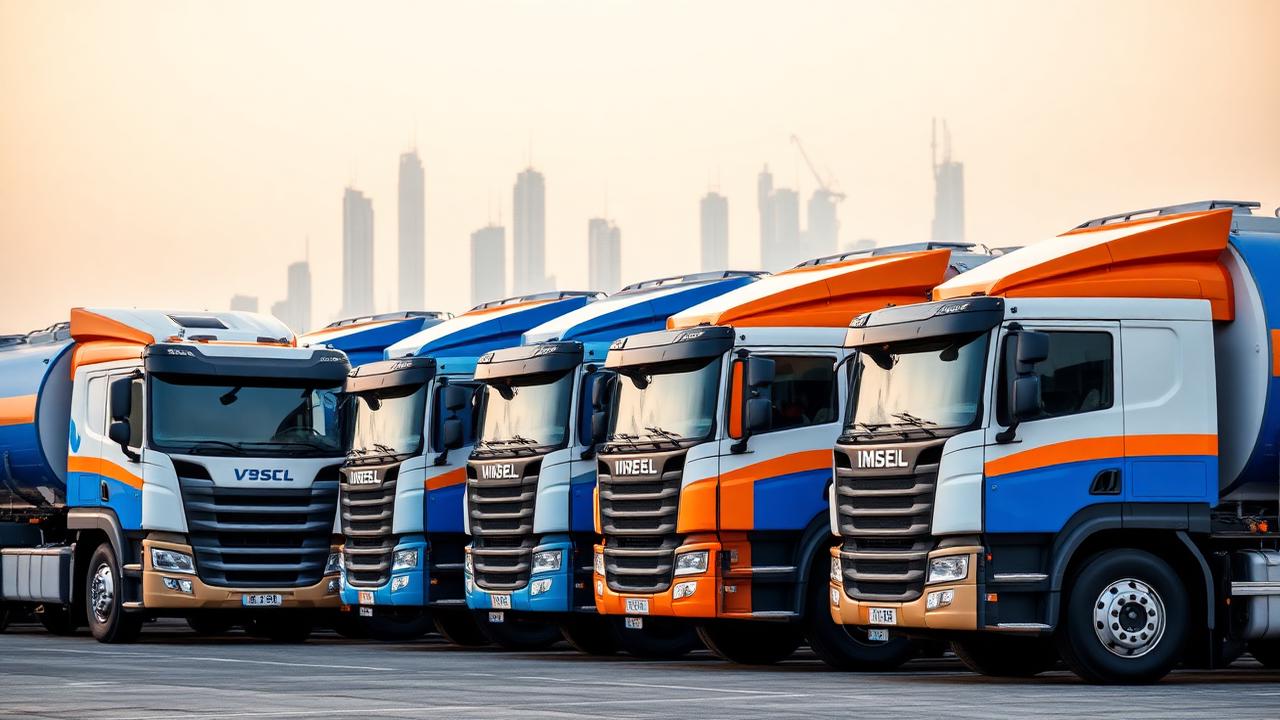 أسطول شاحنات توريد ديزل في الإمارات
